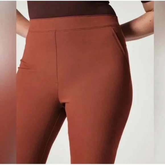 Spanx On The Go Women’s Ankle Slim Straight Stretch Bronze Glow Pant Large Tall - Picture 5 of 8